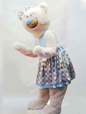 Beige Teddy Bear Mascot Costume Animal