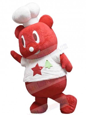 Happy Red Bear Mascot Costume Animal