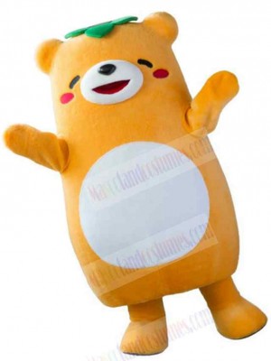 Jovial Orange Bear Mascot Costume Animal