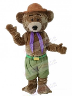 Bear with Brown Hat Mascot Costume Animal