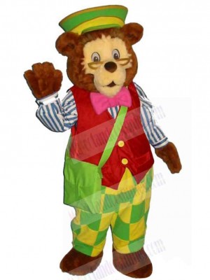 Bear in Green Hat Mascot Costume Animal