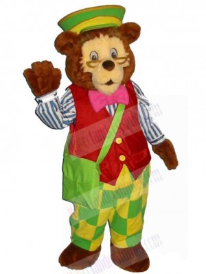 Bear in Green Hat Mascot Costume Animal