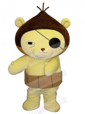 Pirate Yellow Bear Mascot Costume Animal