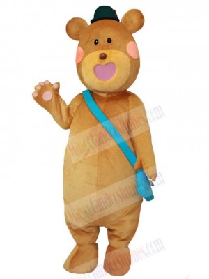 Bear with a Blue Bag Mascot Costume Animal