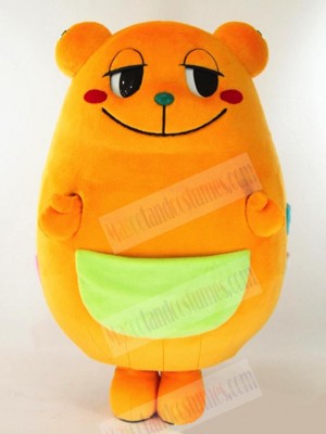 Orange Bear with Pocket Mascot Costume Animal