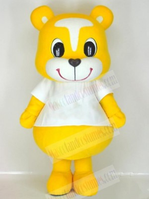 Yellow and White Bear Mascot Costume Animal