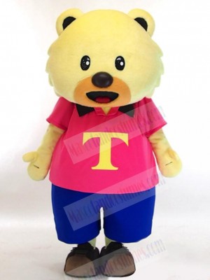 Bear in Pink T-shirt Mascot Costume Animal