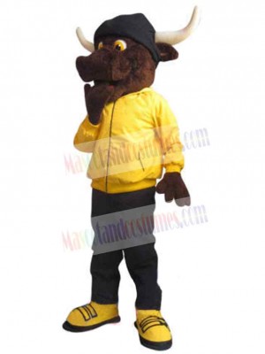 Fierce Brown Bull Mascot Costume Animal