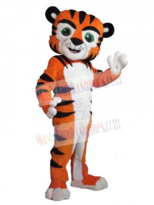 Tiger with Green Eyes Mascot Costume Animal