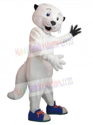 White Otter Mascot Costume Animal