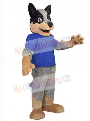 Brown and Gray Dog Mascot Costume Animal