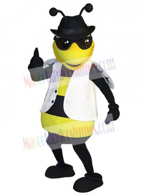 Bee with White Vest Mascot Costume Insect