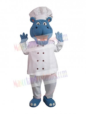 Chef Hippo Mascot Costume Animal