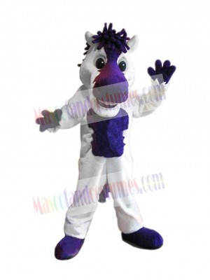 White and Purple Mustang Horse Mascot Costume Animal