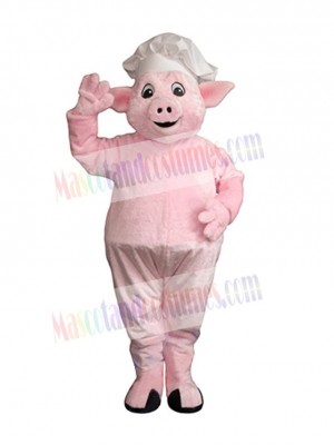 Lovely Chef Pig Mascot Costume Animal