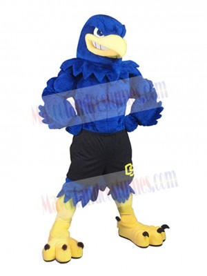 Blue Muscle Falcon Mascot Costume Animal