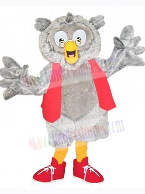 Lovely Gray Owl Mascot Costume Animal