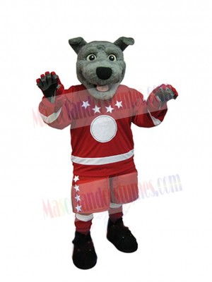 Sports Gray Dog Mascot Costume Animal