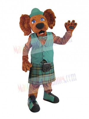 Dog in Green Vest Mascot Costume Animal