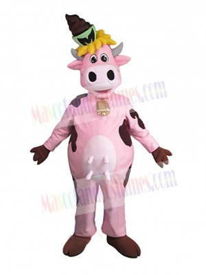 Pink Cow Mascot Costume Animal