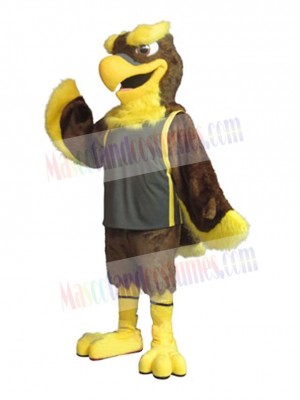 Brown and Yellow Falcon Mascot Costume Animal