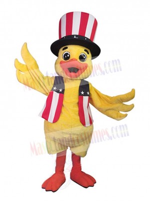 Duck with Top Hat Mascot Costume Animal