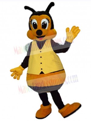 Bee with Yellow Vest Mascot Costume Insect