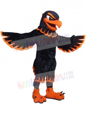 Black and Orange Hawk Mascot Costume Animal