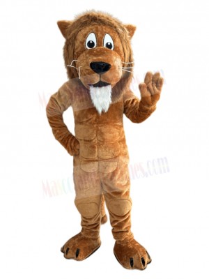 White Bearded Lion Mascot Costume Animal
