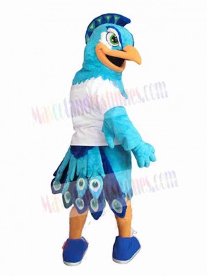 Blue Peacock Bird Mascot Costume Animal