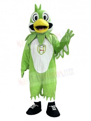Happy Green Bird Mascot Costume Animal