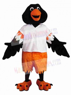 Giant Black and Orange Bird Mascot Costume Animal