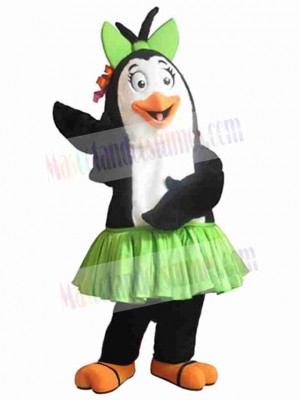 Penguin in Green Skirt Mascot Costume Ocean