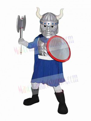 Blue and Silver Viking Mascot Costume People