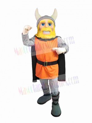 Orange and Gray Viking Mascot Costume People