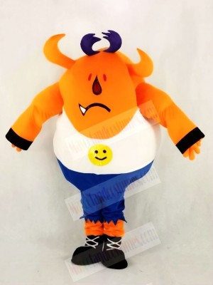 Orange Monster with Long Ears Mascot Costume School