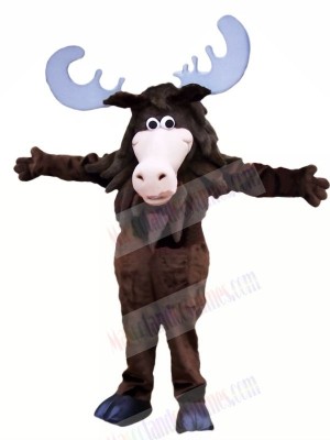 Smiling Black Moose Mascot Costumes Cartoon