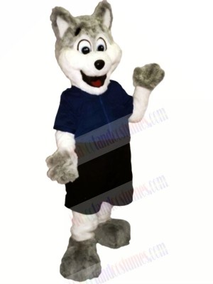 Funny Dog with Blue T-shirt Mascot Costumes Cartoon