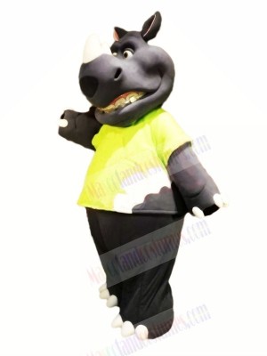 Strong  Rhino with Big Mouth Mascot Costumes Adult