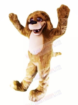 Happy Brown Plush Dog Mascot Costumes Adult	