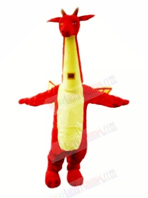 Red Slim Dragon Mascot Costumes Cartoon