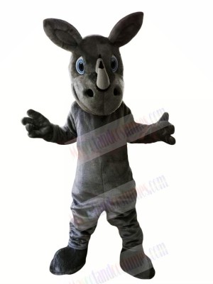 Grey Rhino with Big Eyes Mascot Costumes