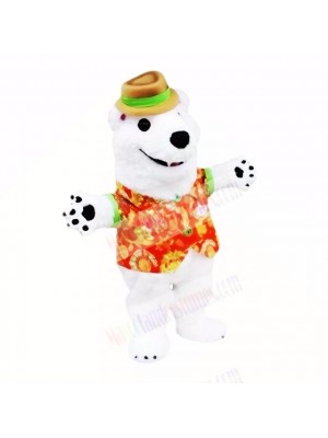 White Friendly Lightweight Polar Bear Mascot Costumes Cartoon