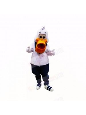 Sport Pelican with White Clothes Mascot Costumes Cartoon