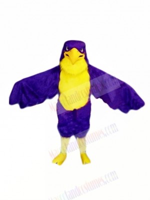 Purple Falcon Mascot Costume Cartoon