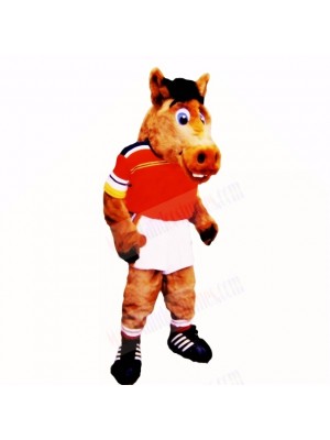 Sport Lightweight Horse with Red Shirt Mascot Costumes School
