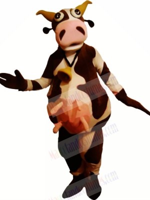 Funny Brown and White Cow Mascot Costumes Adult