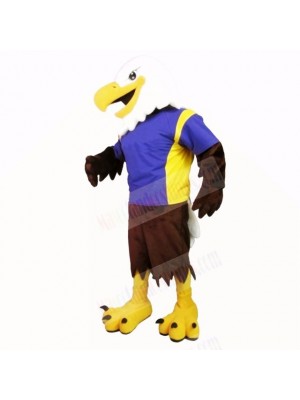 Sporty Eagle with Blue Shirt Mascot Costumes college