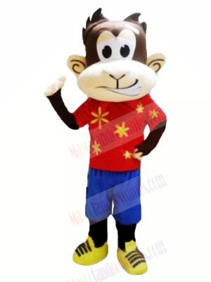 Funny Monkey with Red T-shirt Mascot Costumes Cheap