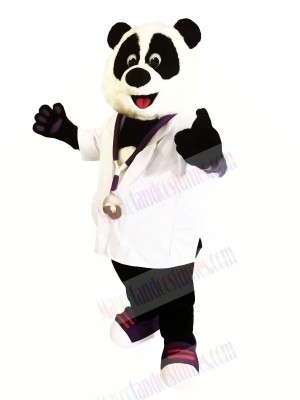 Doctor Panda with White Shirt Mascot Costumes Animal